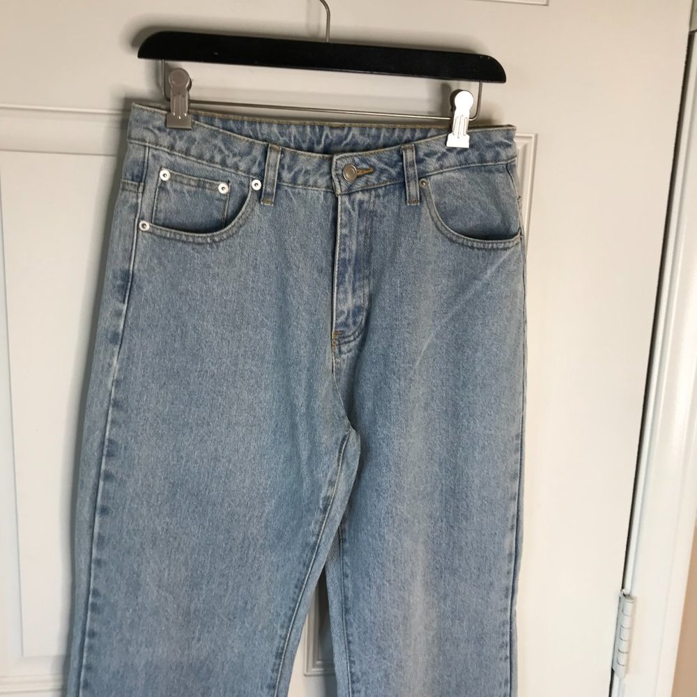 Beige Botany Women's Straight Leg Split Hem Jeans Light Blue ~ Size L (Tall) - Picture 2 of 6